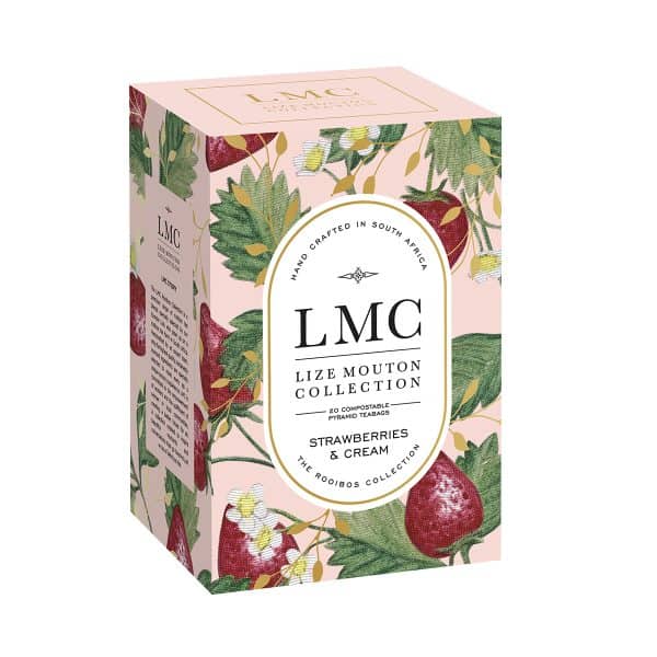 Lize Mouton Collection 20 Teabags Box - Strawberries and Cream Rooibos Tea