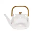 Glass Teapot with Bamboo Handle - Fluted (800ml)