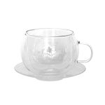 Double Wall Glass Cup & Saucer (220ml)