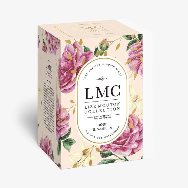 Lize Mouton Collection 20 Teabags Box - Rose and Vanilla Rooibos Tea