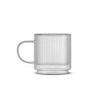 LMC Double Wall Glass Teacup - Fluted (300ml)